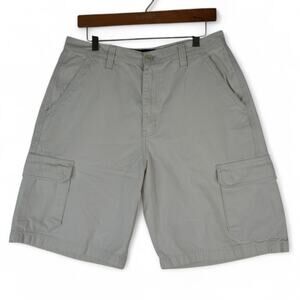 Chaps Ralph Lauren Cargo Shorts Mens 32x10 White 100% Cotton Fishing Gorpcore
